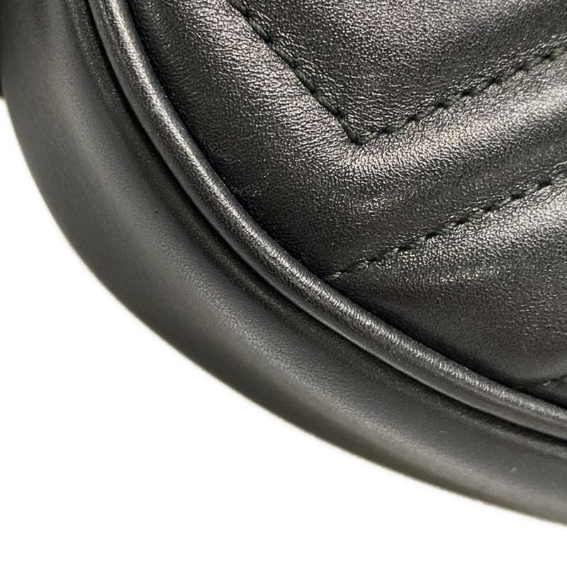 Gucci Waist Pouch GG Marmont Quilted Leather Belt Bag 476434 Black Leather