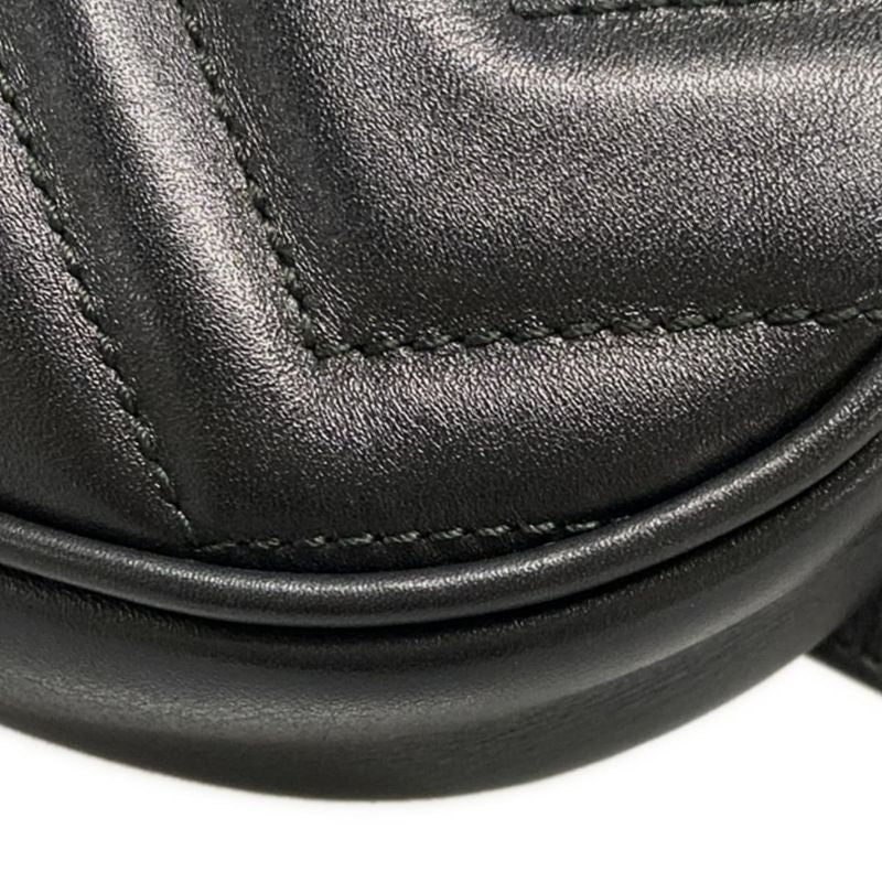 Gucci Waist Pouch GG Marmont Quilted Leather Belt Bag 476434 Black Leather