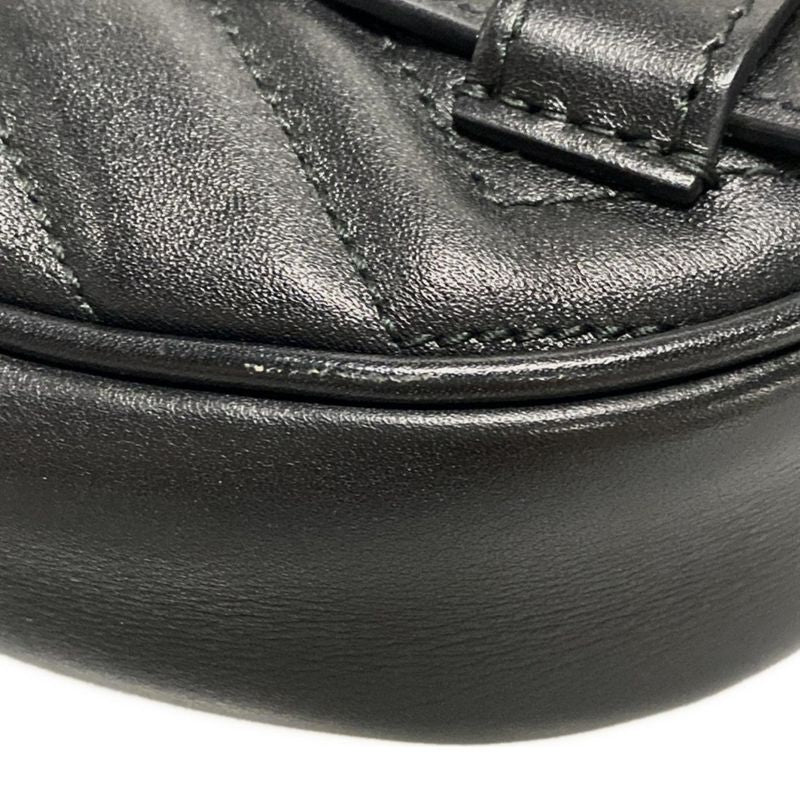 Gucci Waist Pouch GG Marmont Quilted Leather Belt Bag 476434 Black Leather