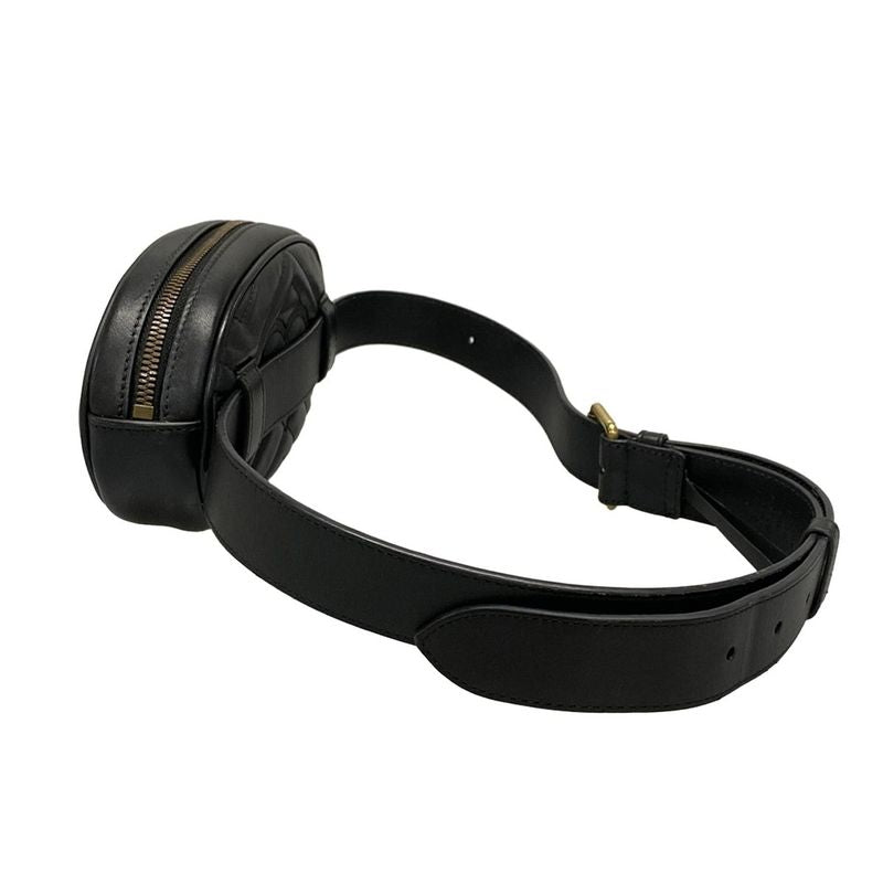 Gucci Waist Pouch GG Marmont Quilted Leather Belt Bag 476434 Black Leather