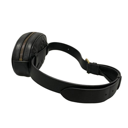 Gucci Waist Pouch GG Marmont Quilted Leather Belt Bag 476434 Black Leather