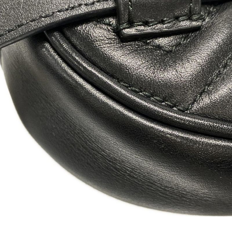 Gucci Waist Pouch GG Marmont Quilted Leather Belt Bag 476434 Black Leather