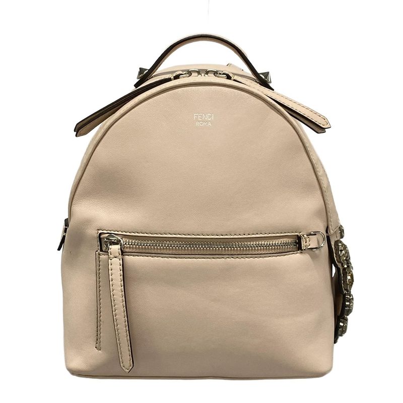 Fendi Backpack Sac By The Way Mini Backpack 8bz036 Beige Leather