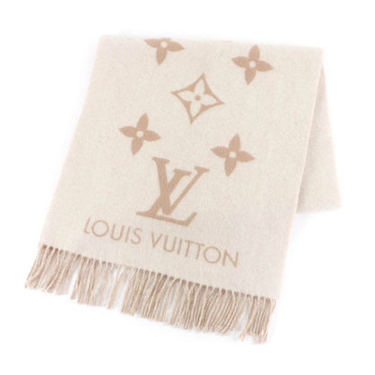 Louis Vuitton 2024 M78123 Scarf Reykjavik 100% Cashmere Beige Logo Design
