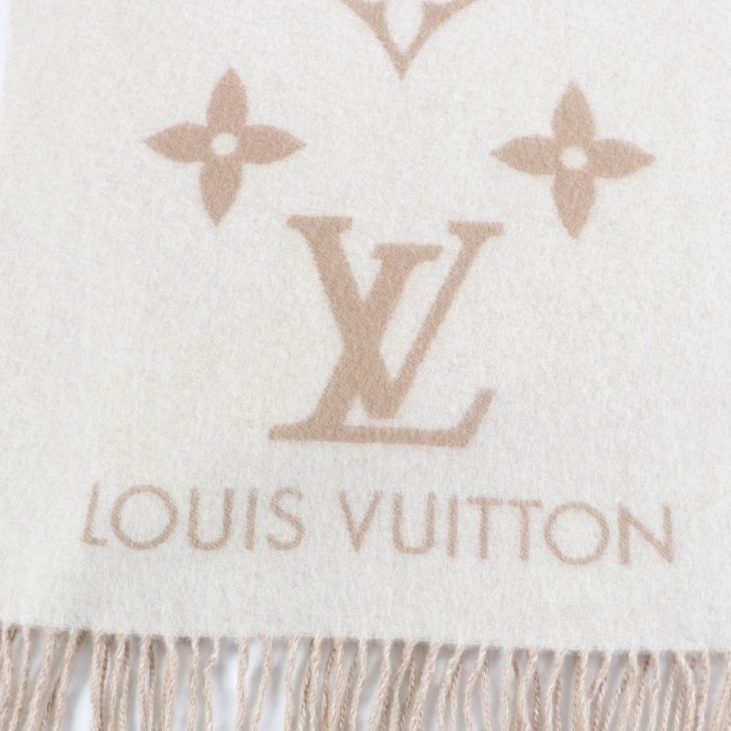 Louis Vuitton 2024 M78123 Scarf Reykjavik 100% Cashmere Beige Logo Design