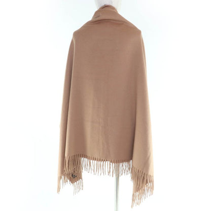 Hermes 100% Cashmere Logo Embroidered Fringed Extra Large Scarf Shawl