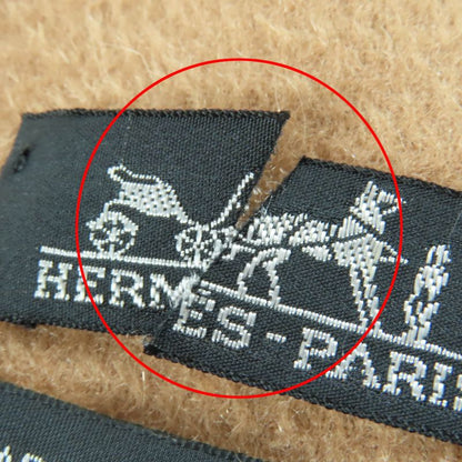 Hermes 100% Cashmere Logo Embroidered Fringed Extra Large Scarf Shawl