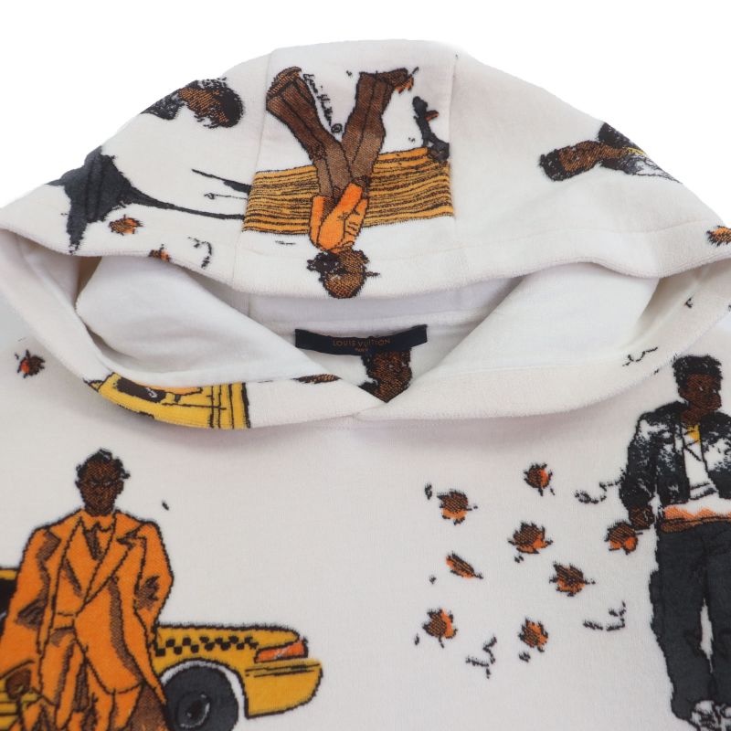 Louis Vuitton 19AW NEW Walkers New Walkers Print Pile Pullover Hoodie White M
