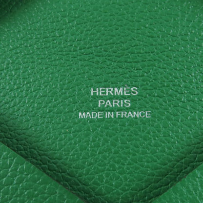 Hermes Bastia Vaux Epson Vert Bengal Silver Hardware Card Case Engraved B With