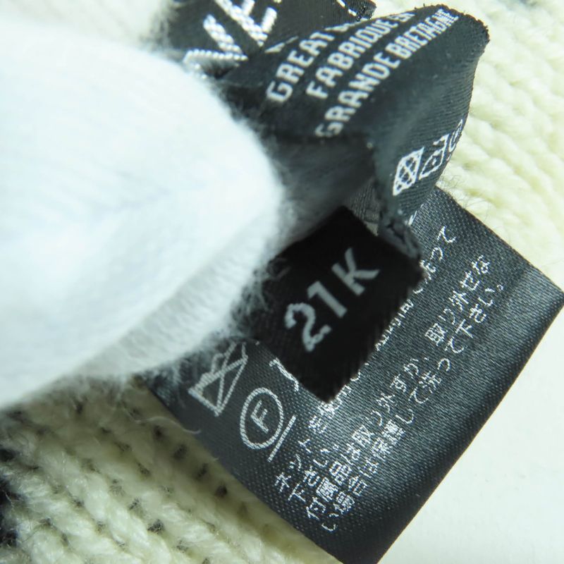 CHANEL 21K Cashmere Silk Blend Logo Design Beanie Knit Cap Black White Genuine