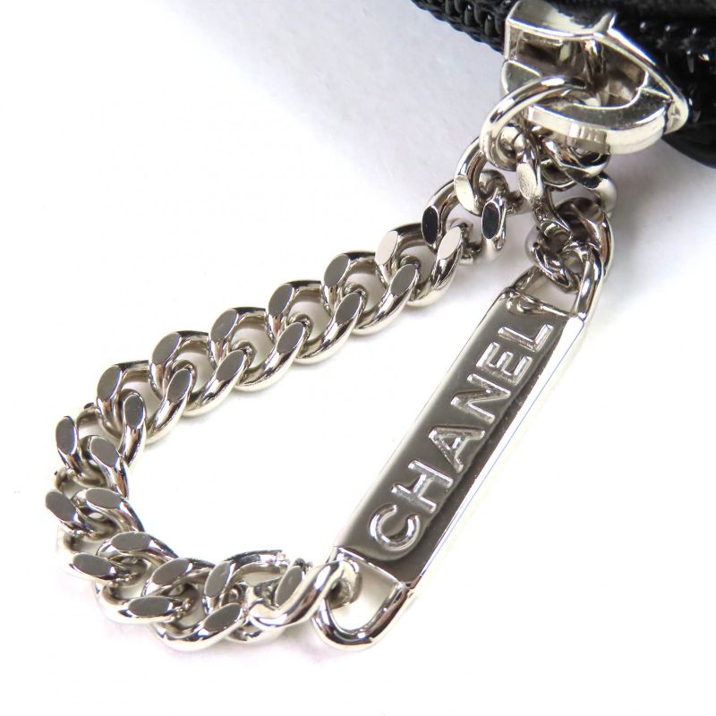 CHANEL A26710 Cambon Line Calfskin Coco Mark Round Zip Wallet Organizer Long