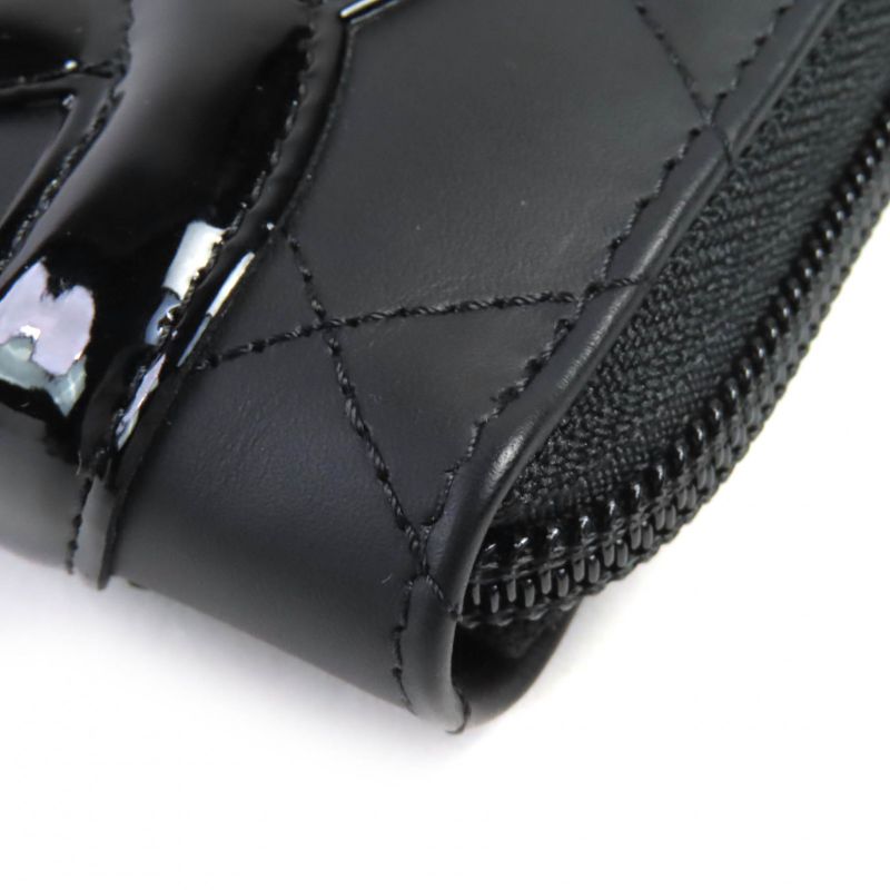 CHANEL A26710 Cambon Line Calfskin Coco Mark Round Zip Wallet Organizer Long