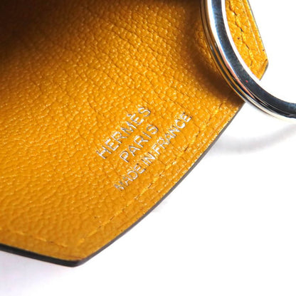 Hermes Leather Clochette Key Ring Key Charm Key Holder Navy Engraved B Made In