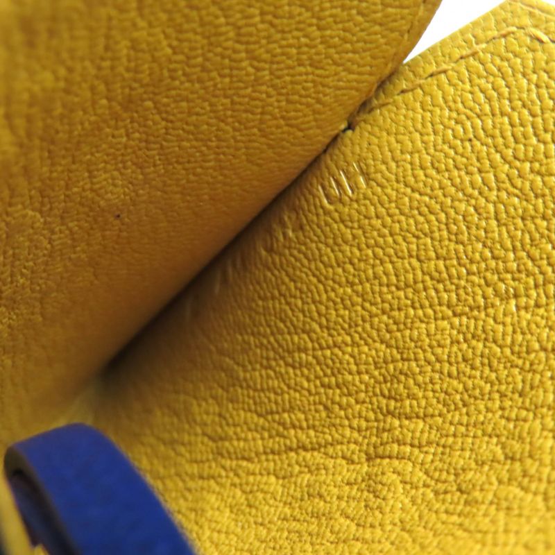 Hermes Leather Clochette Key Ring Key Charm Key Holder Navy Engraved B Made In