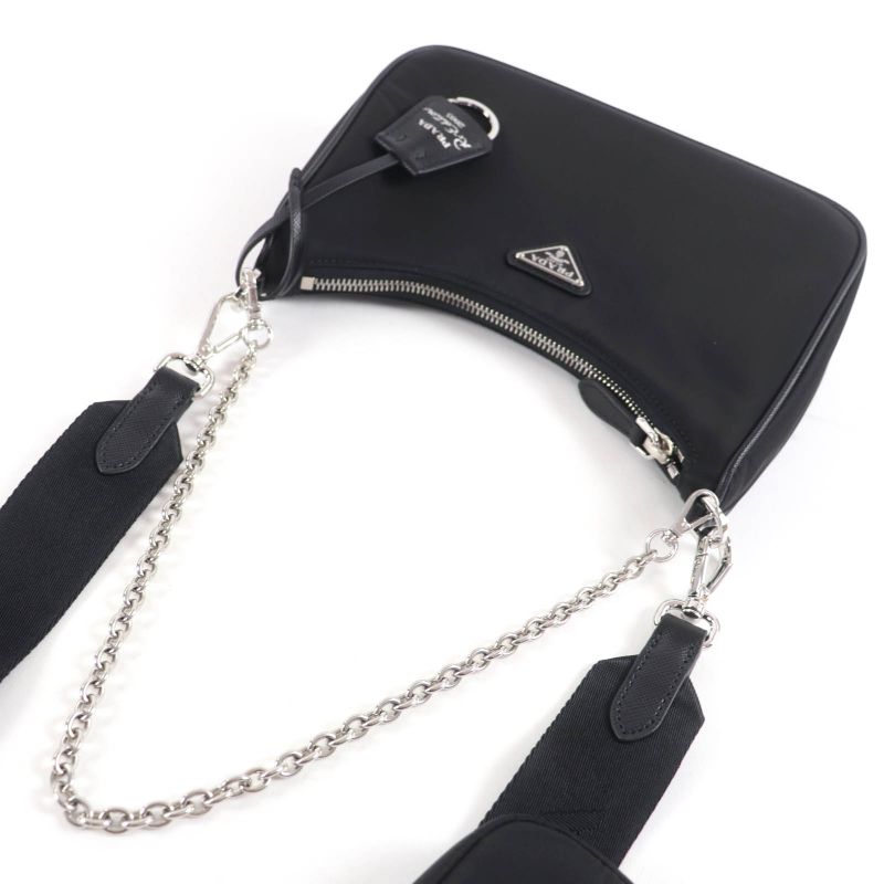 Prada 1bh204 Re-edition 2-way Handbag With Triangle Logo Pouch Shoulder Bag