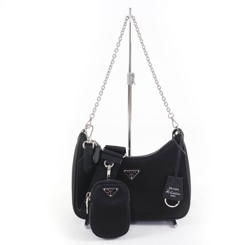 Prada 1bh204 Re-edition 2-way Handbag With Triangle Logo Pouch Shoulder Bag