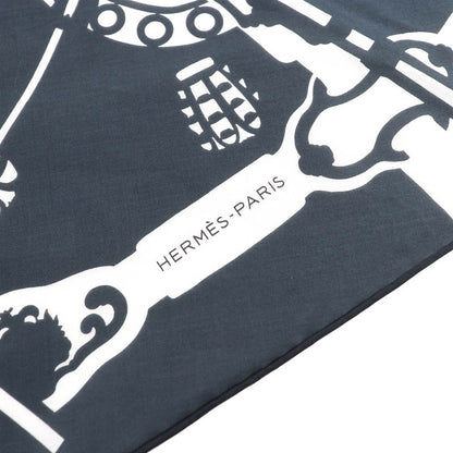 Hermes Rosange Court Harness 100% Cotton Orage/black/white Rhombus Current