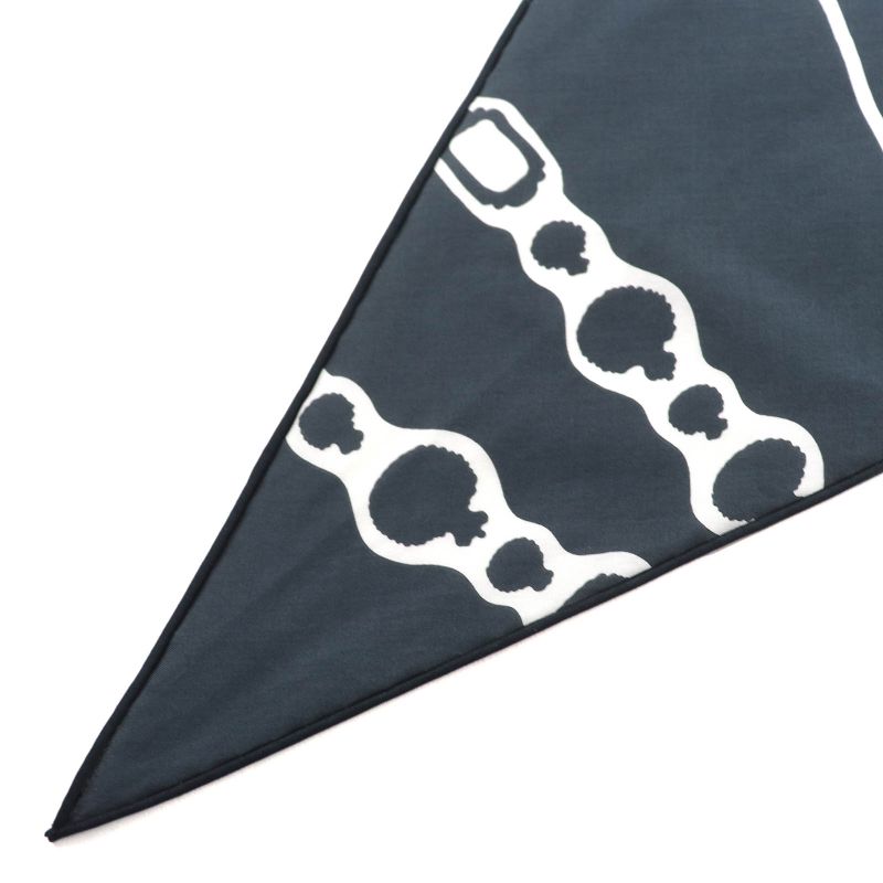 Hermes Rosange Court Harness 100% Cotton Orage/black/white Rhombus Current