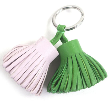 Hermes Carmen Unodos Aniomiro Fringe Key Holder Key Charm Bag Charm Vert Yucca