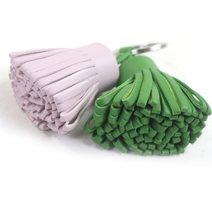 Hermes Carmen Unodos Aniomiro Fringe Key Holder Key Charm Bag Charm Vert Yucca