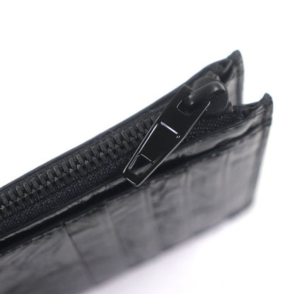 Balenciaga 766465 Crush Leather Fragment Case Card Boulder Coin Case Black