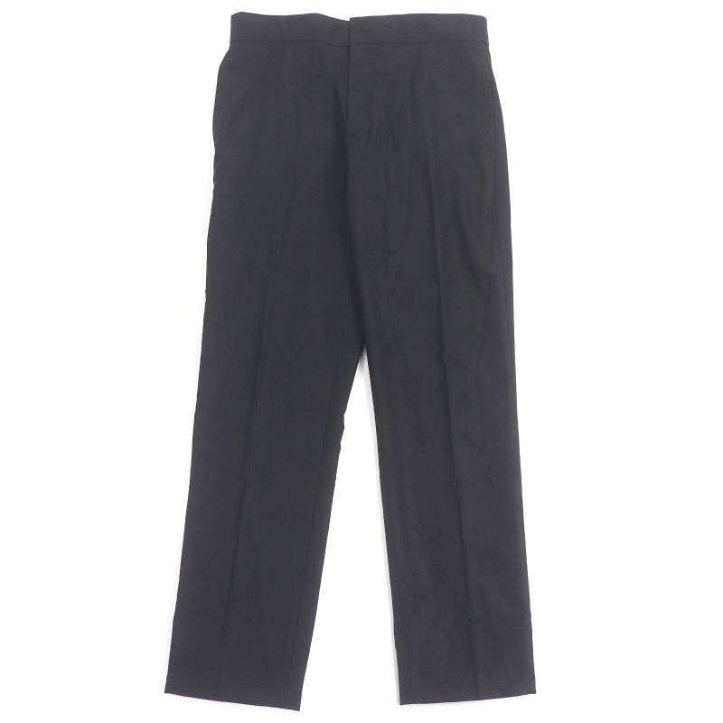 Louis Vuitton 22SS Monogram Embossed Logo Total Pattern Slacks Pants Black 38