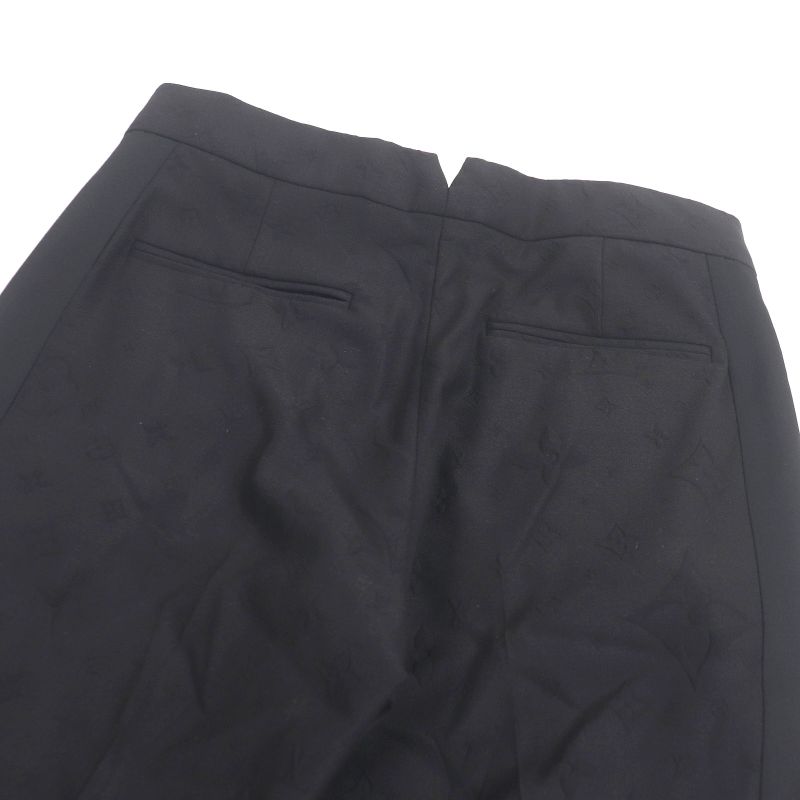 Louis Vuitton 22SS Monogram Embossed Logo Total Pattern Slacks Pants Black 38
