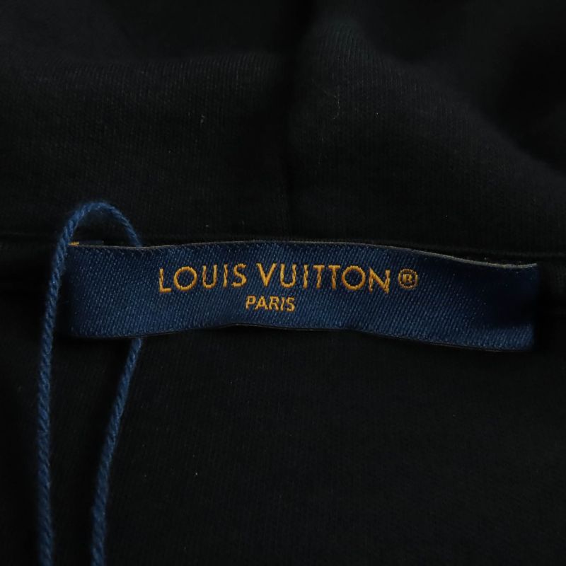 Louis Vuitton 24SS Cotton Embroidered Jersey Faux Pearl Zip Hoodie Black S With