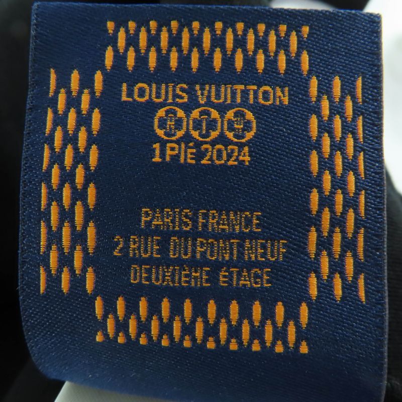 Louis Vuitton 24SS Cotton Embroidered Jersey Faux Pearl Zip Hoodie Black S With