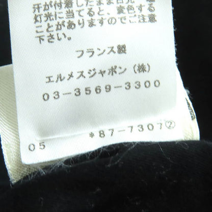 Hermes 100% Cotton Embroidered Pockets Boat Neck Tunic Dress Black 36 Made In