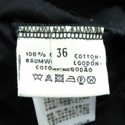 Hermes 100% Cotton Embroidered Pockets Boat Neck Tunic Dress Black 36 Made In