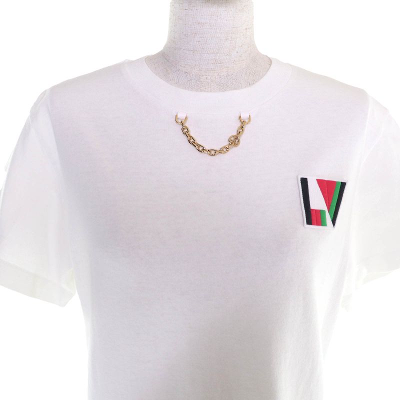 Louis Vuitton 24SS 100% Cotton LV Chain Logo Patch Crew Neck Short Sleeve