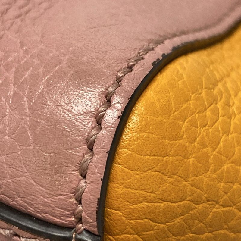 Gucci Handbag Bamboo Shopper 368823 Pink×orange Japan Exclusive/ Leather