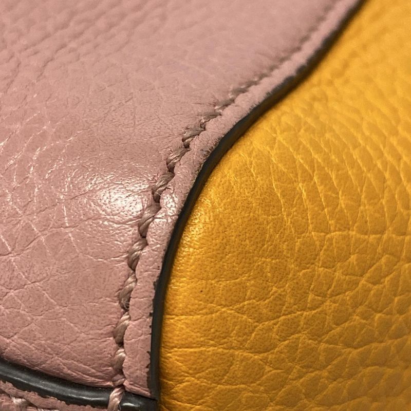 Gucci Handbag Bamboo Shopper 368823 Pink×orange Japan Exclusive/ Leather