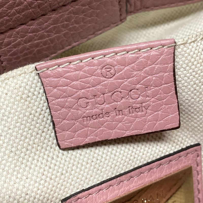 Gucci Handbag Bamboo Shopper 368823 Pink×orange Japan Exclusive/ Leather