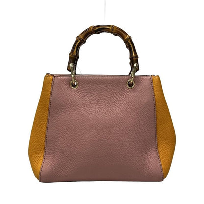 Gucci Handbag Bamboo Shopper 368823 Pink×orange Japan Exclusive/ Leather