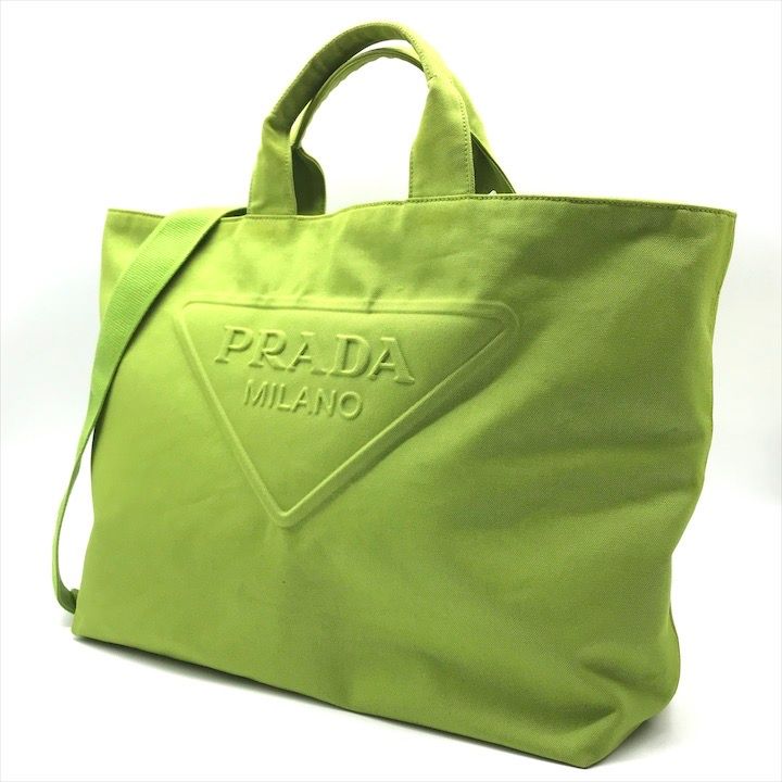 Prada Canvas 2-Way Bag Vivid Green Bag