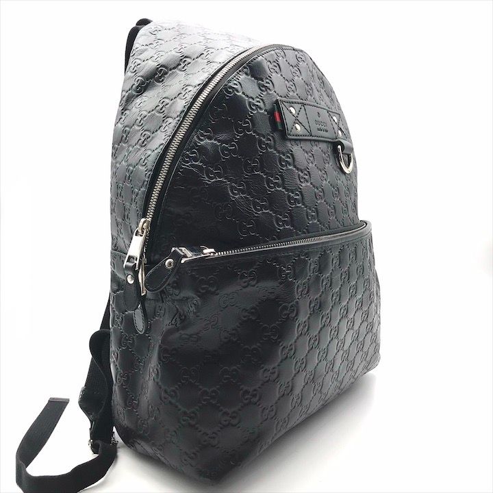 Guccissima Sherry Line Leather Backpack Black Travel Bag