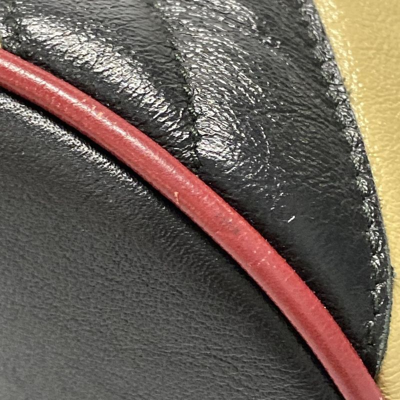 Gucci Shoulder Bag GG Marmont Mini Bucket Bag 573817 Black And Beige Chain