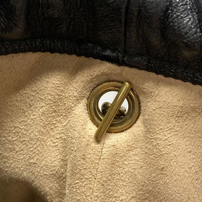 Gucci Shoulder Bag GG Marmont Mini Bucket Bag 573817 Black And Beige Chain