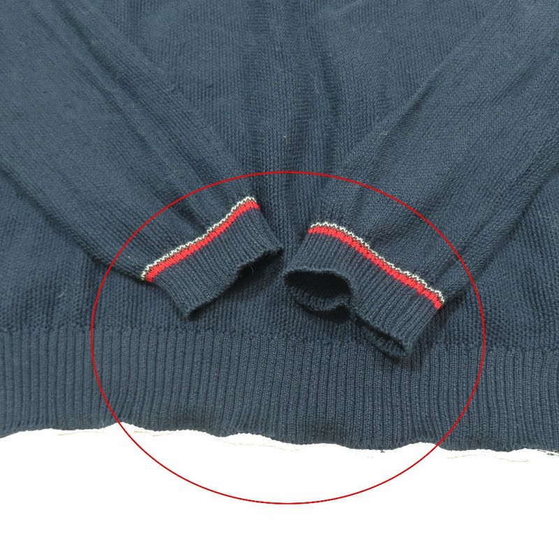 Good Gucci Cotton Knit Sweater Sleeve Line Long Sleeve V Neck Cut and Sewn