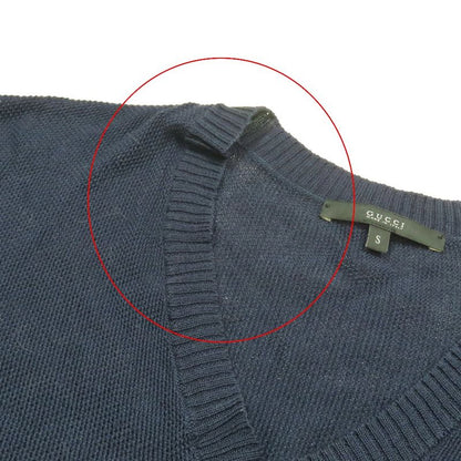 Good Gucci Cotton Knit Sweater Sleeve Line Long Sleeve V Neck Cut and Sewn