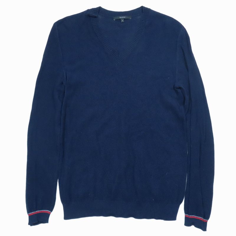 Good Gucci Cotton Knit Sweater Sleeve Line Long Sleeve V Neck Cut and Sewn