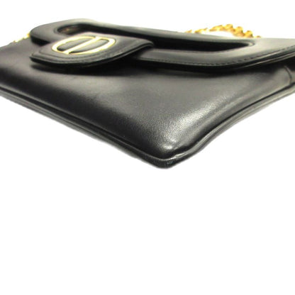 Good Christian Dior Double 2way Shoulder Bag Clutch Crossbody Calf Leather