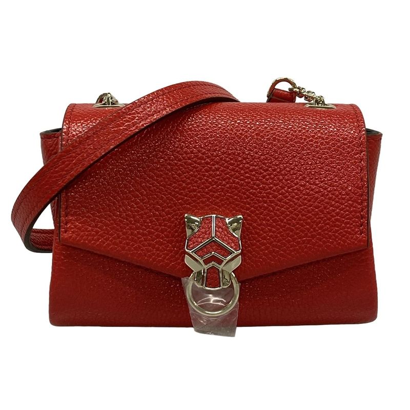 Cartier Shoulder Bag Panthère De Cartier Micro Chain Bag Red Mini Bag Leather