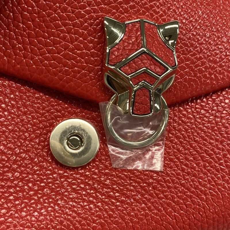 Cartier Shoulder Bag Panthère De Cartier Micro Chain Bag Red Mini Bag Leather