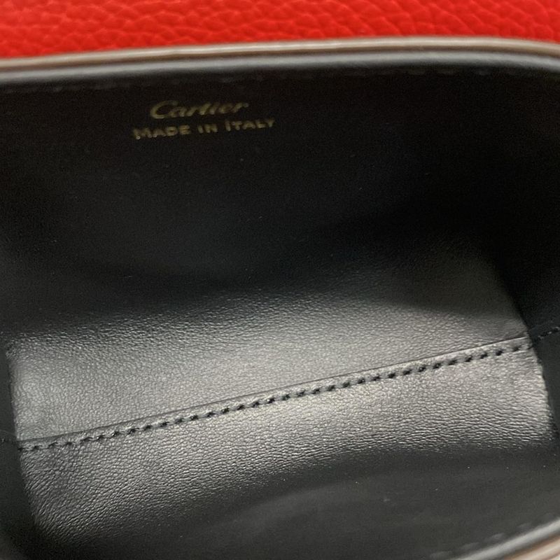 Cartier Shoulder Bag Panthère De Cartier Micro Chain Bag Red Mini Bag Leather