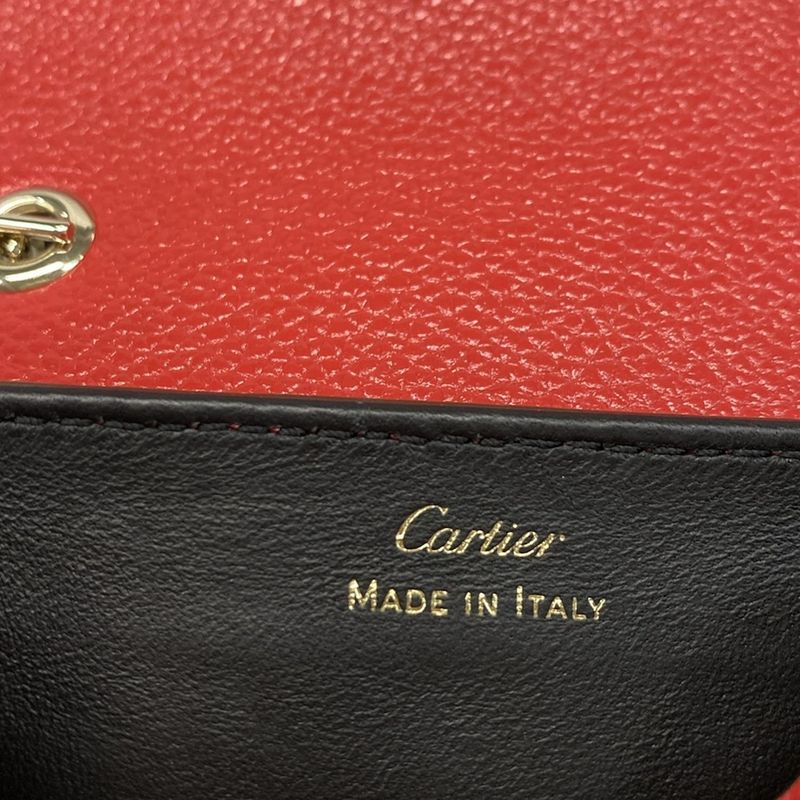Cartier Shoulder Bag Panthère De Cartier Micro Chain Bag Red Mini Bag Leather