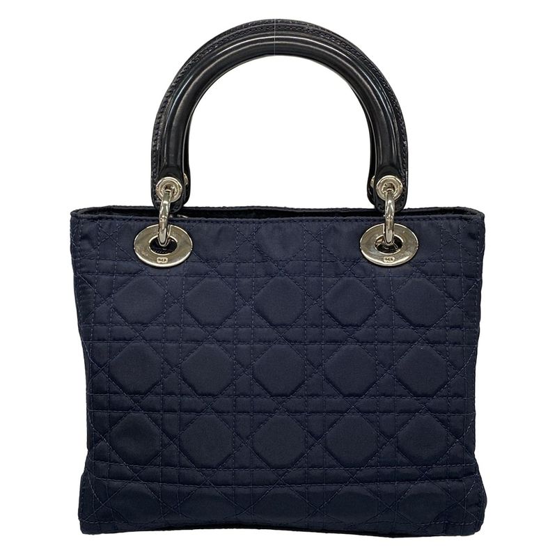 Dior/christian Dior Handbag Lady Dior Medium Bag Dark Navy Leather