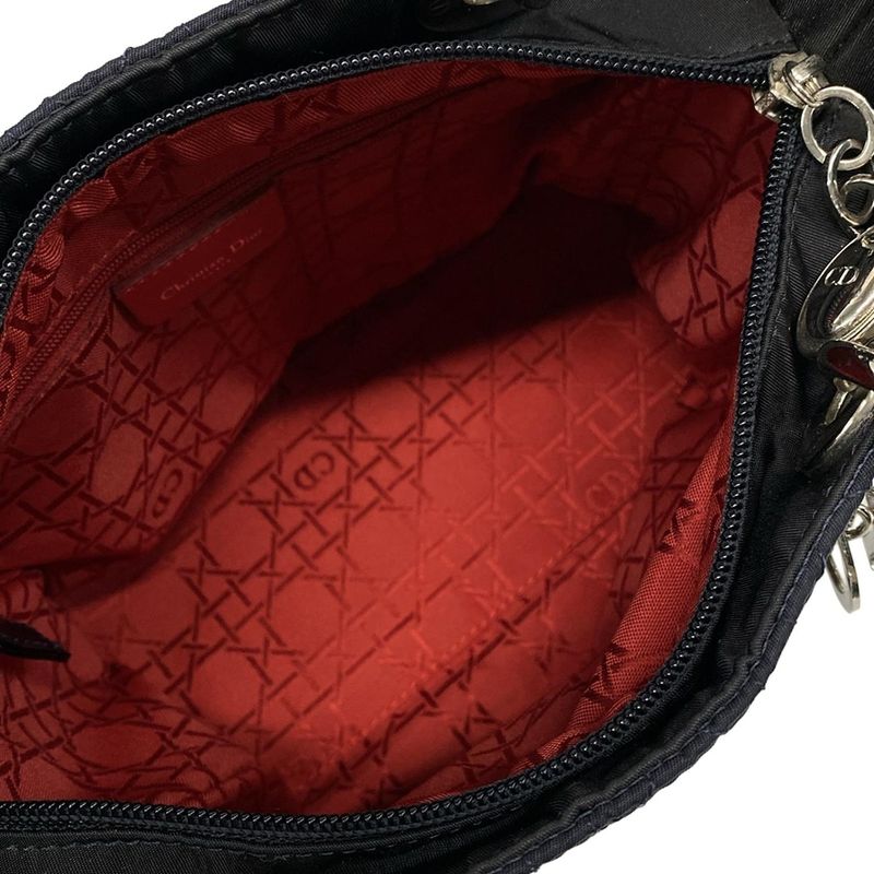 Dior/christian Dior Handbag Lady Dior Medium Bag Dark Navy Leather
